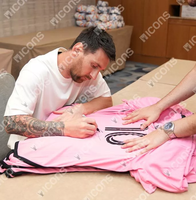 Lionel Messi Official Ballon D'Or™ Back Signed And Hero Framed Inter Miami CF 2024-25 Home Shirt