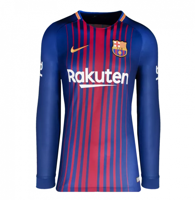 Lionel Messi Official Ballon D'Or™ Back Signed And Hero Framed FC Barcelona 2017-18 Home Shirt