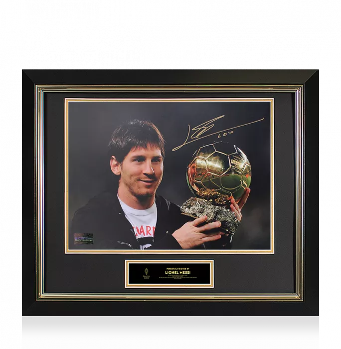 Lionel Messi Official Ballon d'Or™ Signed and Framed Photo: 2010 Ballon d'Or Winner