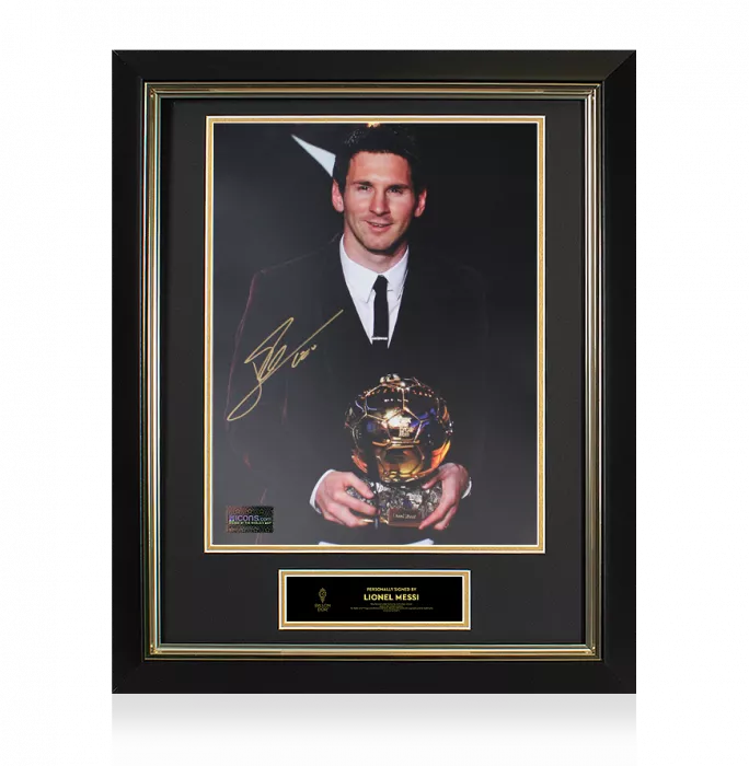 Lionel Messi Official Ballon d'Or™ Signed and Framed Photo: 2011 Ballon d'Or Winner