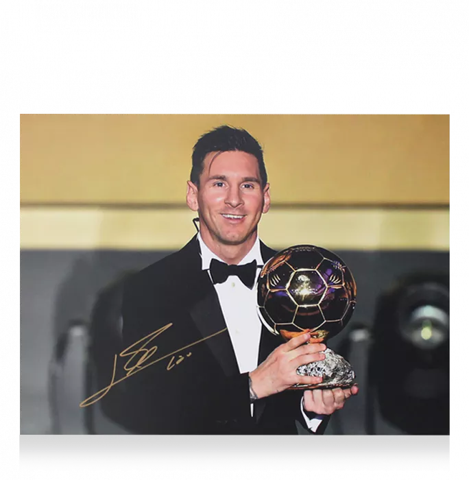 Lionel Messi Official Ballon D'Or™ Signed And Framed Photo: 2015 Ballon D'Or Winner