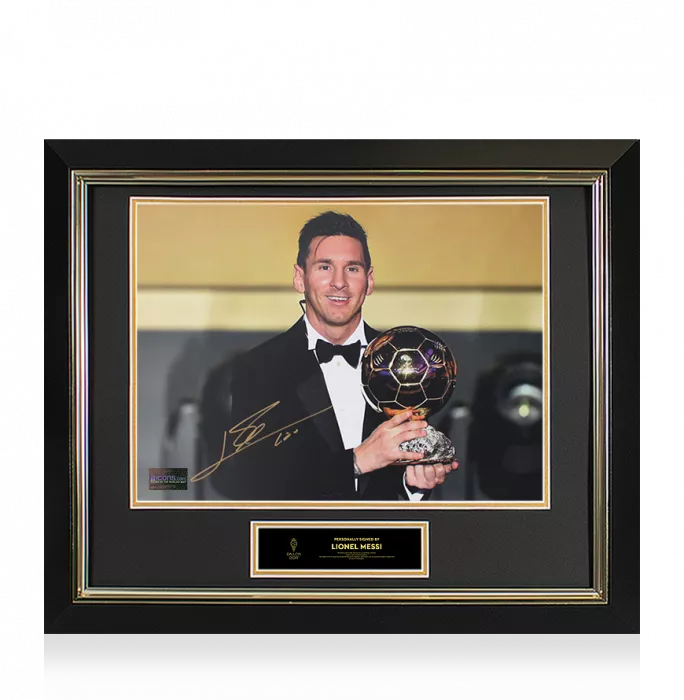 Lionel Messi Official Ballon d'Or™ Signed and Framed Photo: 2015 Ballon d'Or Winner