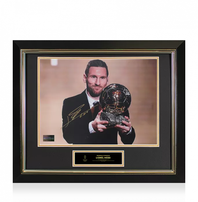 Lionel Messi Official Ballon d'Or™ Signed and Framed Photo: 2019 Ballon d'Or Winner