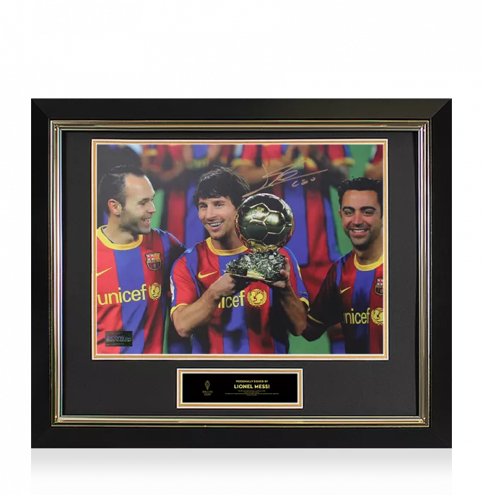 Lionel Messi Official Ballon d'Or™ Signed and Framed Photo: 2009 Ballon d'Or Winner