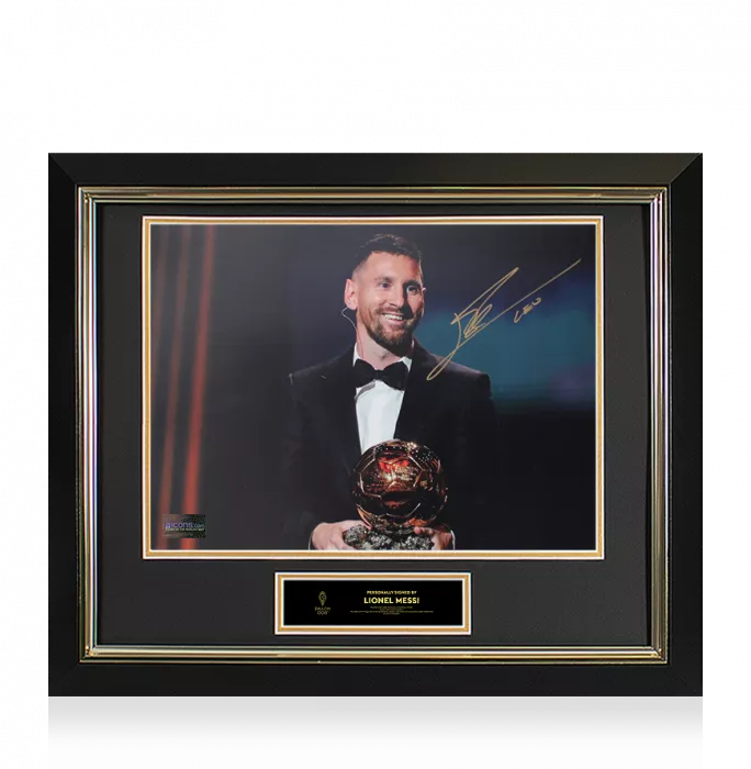 Lionel Messi Official Ballon d'Or™ Signed and Framed Photo: 2023 Ballon d'Or Winner