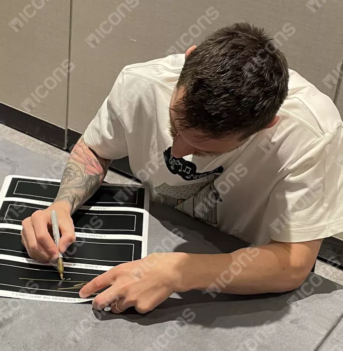 Lionel Messi Official Ballon D'Or™ Signed Plaque And Photo Frame: 2015 Winner