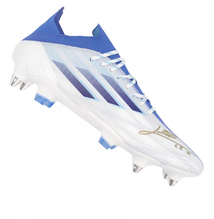Lionel Messi Official Blue And White Adidas Mens X Speedflow.1 SG Boot In Photo Acrylic Case: Option 1