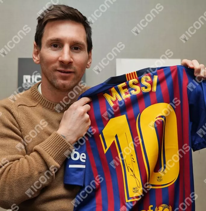Lionel Messi Official FC Barcelona Back Signed 2018-19 Home Shirt