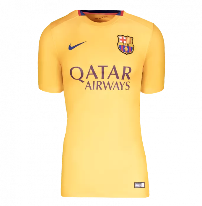 Lionel Messi Official FC Barcelona Back Signed And Framed 2015-16 Away Shirt