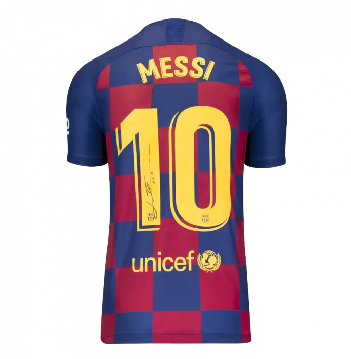 Lionel Messi Official FC Barcelona Back Signed And Framed 2019-20 Home Shirt