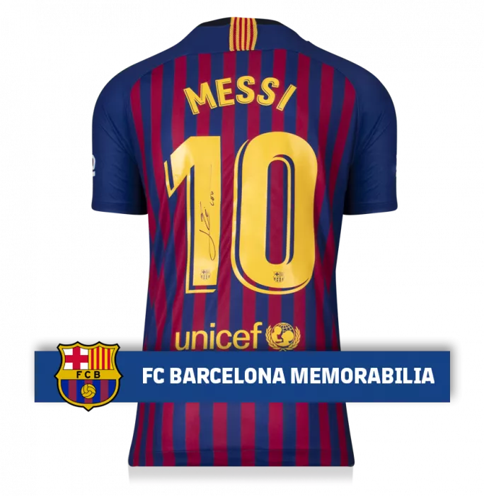 Lionel Messi Official FC Barcelona Back Signed And Framed 2018-19 Home Shirt