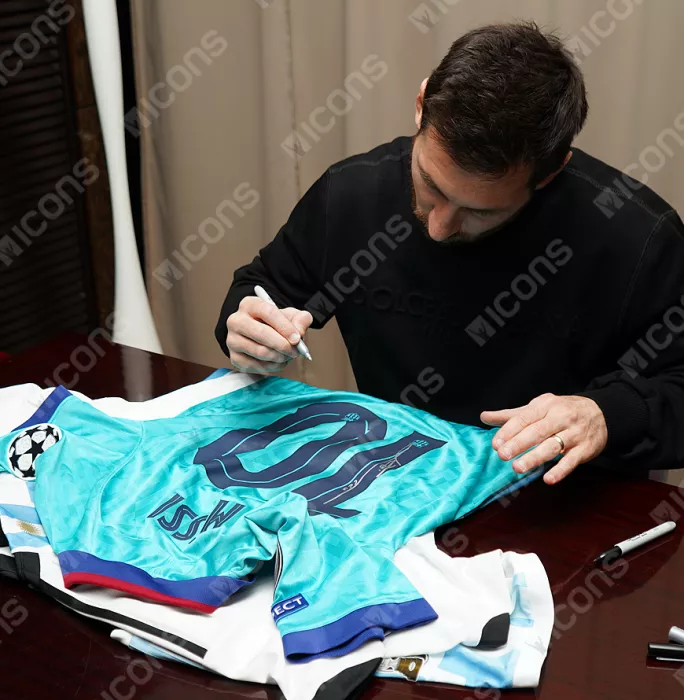 Lionel Messi Official FC Barcelona Back Signed And Framed 2019-20 Third Shirt