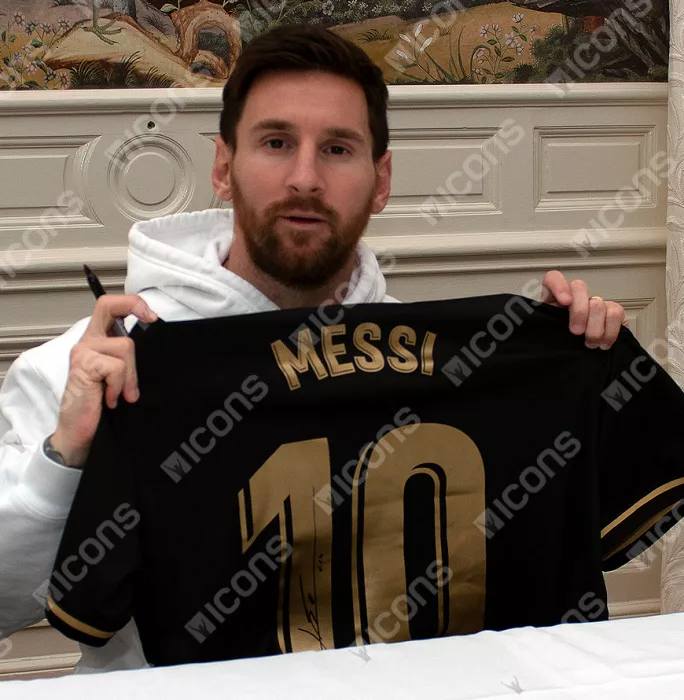 Lionel Messi Official FC Barcelona Back Signed And Framed 2020-21 Away Shirt