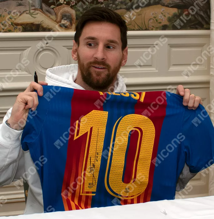 Lionel Messi Official FC Barcelona Back Signed And Framed 2020-21 Home Shirt: El Clasico Limited Edition