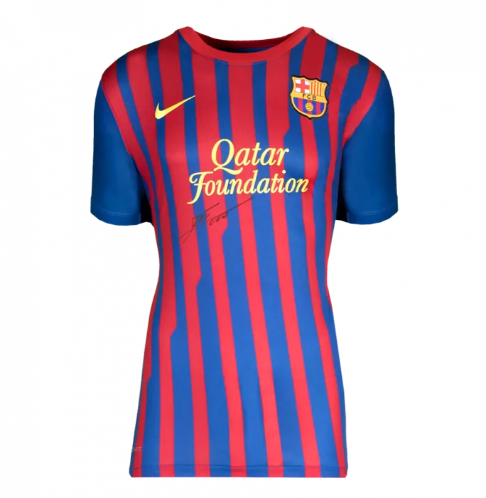 Lionel Messi Official FC Barcelona Front Signed And Framed 2011-12 Home Shirt