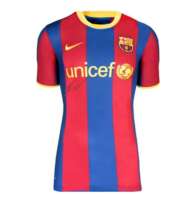 Lionel Messi Official FC Barcelona Front Signed And Framed 2010-11 Home Shirt