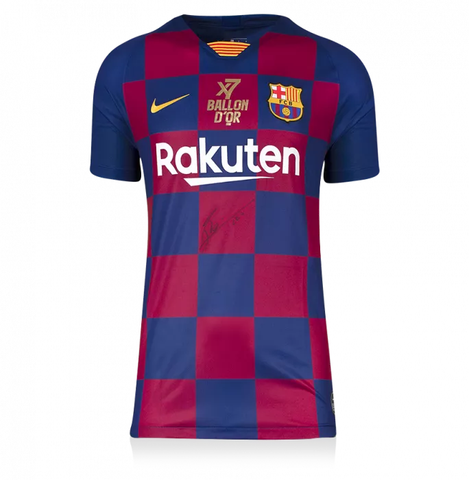 Lionel Messi Official FC Barcelona Front Signed And Framed 2019-20 Home Shirt: 7x Ballon D'Or Winner La Liga Edition