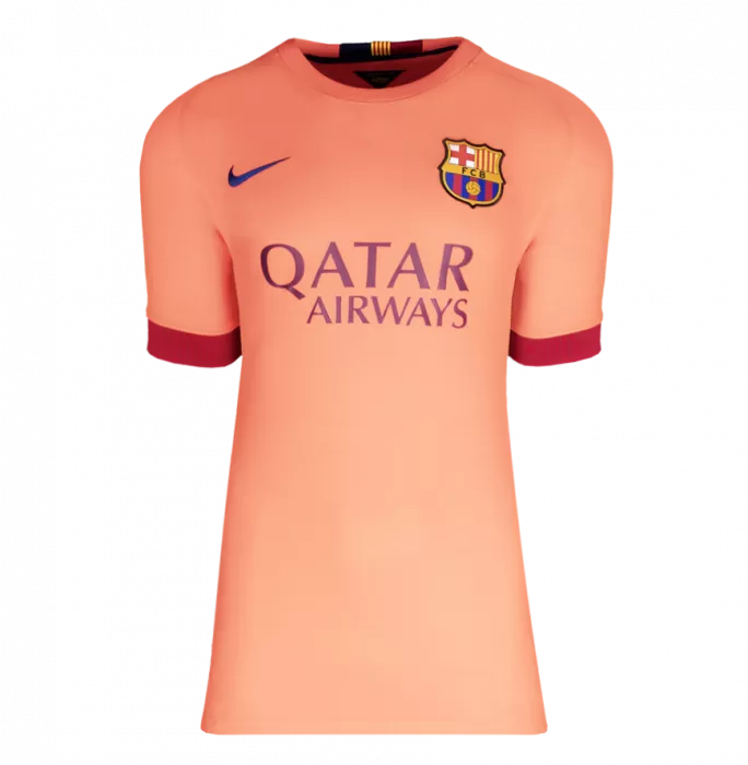 Lionel Messi Official FC Barcelona Official Back Signed And Framed 2014-15 Away Shirt