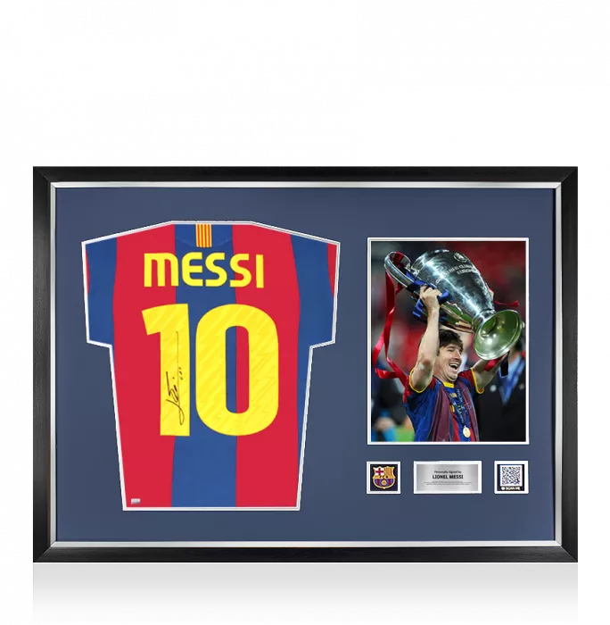Lionel Messi Official FC Barcelona Official Back Signed and Framed 2010-11 Home Shirt - Match Issue