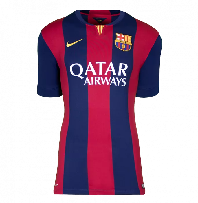 Lionel Messi Official FC Barcelona Official Back Signed And Framed 2014-15 Home Shirt