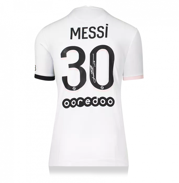 Lionel Messi Official Paris Saint-Germain Back Signed And Framed 2021-22 Away Shirt