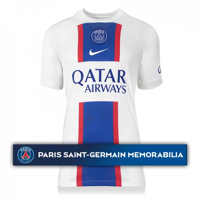 Lionel Messi Official Paris Saint-Germain Front Signed And Framed 2022-23 Third Shirt