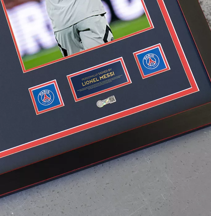 Lionel Messi Official Paris Saint-Germain Front Signed And Framed 2022-23 Away Shirt