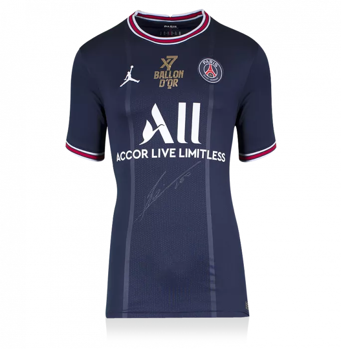 Lionel Messi Official Paris Saint-Germain Front Signed And Framed 2021-22 Home Shirt: 7x Ballon D'Or Winner