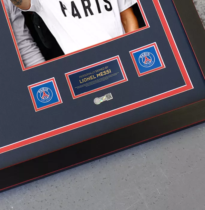 Lionel Messi Official Paris Saint-Germain Front Signed And Framed White "Ici C’est Paris" T-Shirt