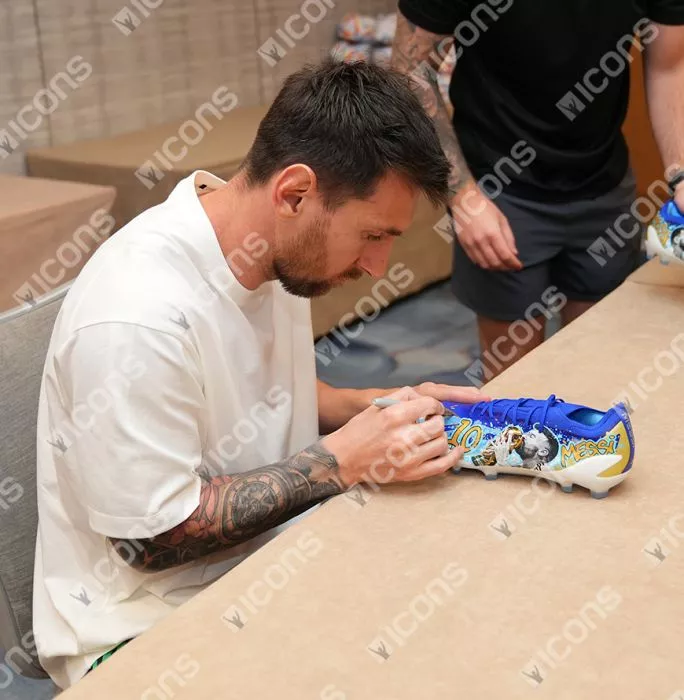Lionel Messi Official Signed Adidas Football Boot In Acrylic Case: MurWalls Limited Edition