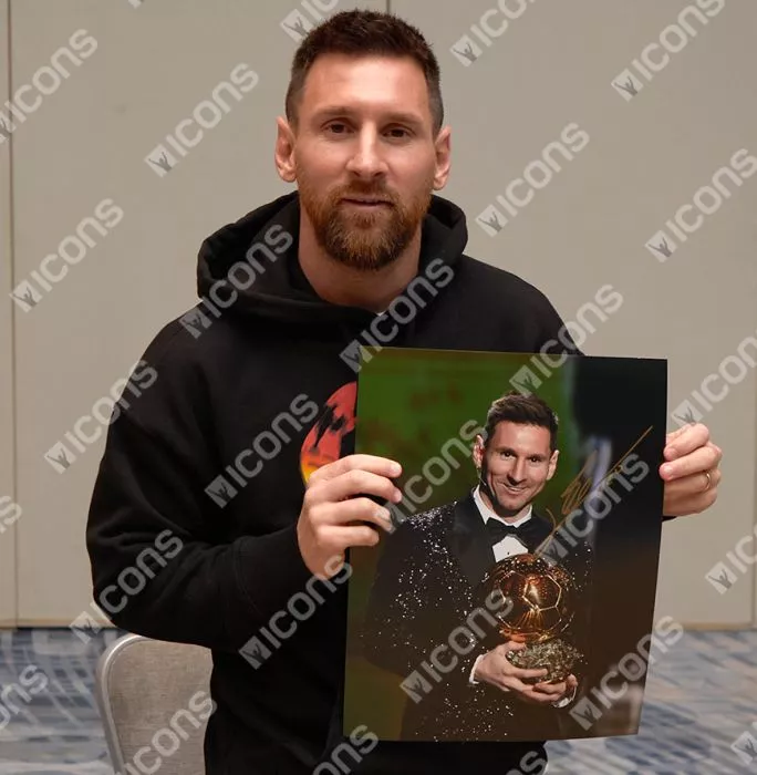 Lionel Messi Official Signed And Framed Photo: 2021 Ballon D'Or Winner