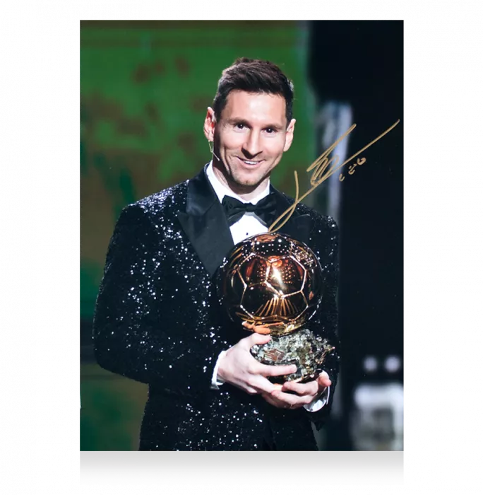 Lionel Messi Official Signed And Framed Photo: 2021 Ballon D'Or Winner