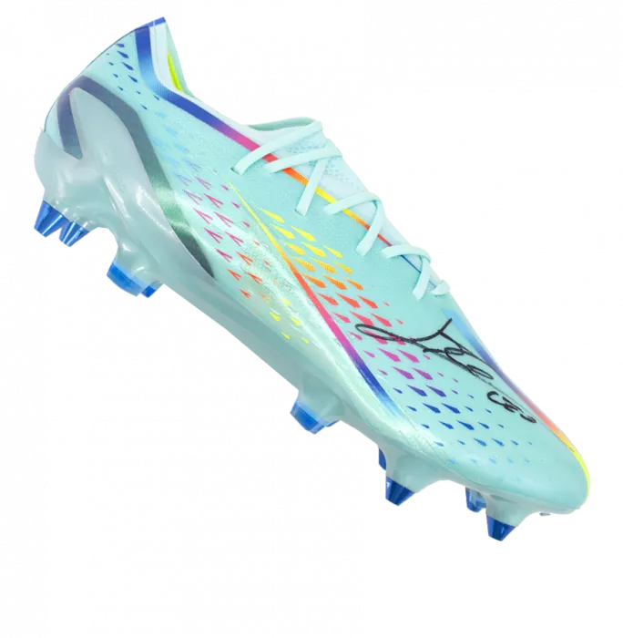 Lionel Messi Official Signed Blue Adidas X Speedportal.1 Boot In Photo Acrylic Case: Option 1