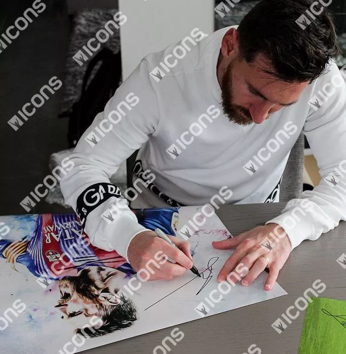 Lionel Messi Official Signed FC Barcelona Artwork