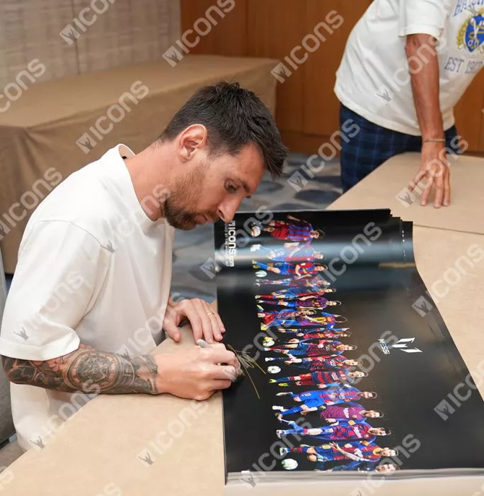 Lionel Messi Official Signed Montage Print: Career Through The Years