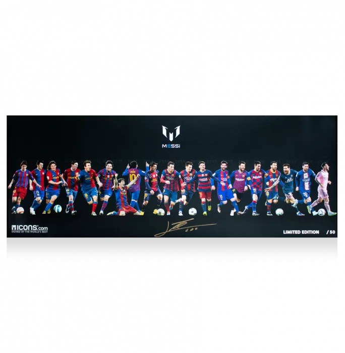 Lionel Messi Official Signed Montage Print: Career Through The Years