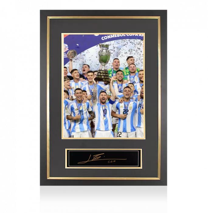 Lionel Messi Official Signed Plaque and Photo Frame: 2024 Copa América Winner