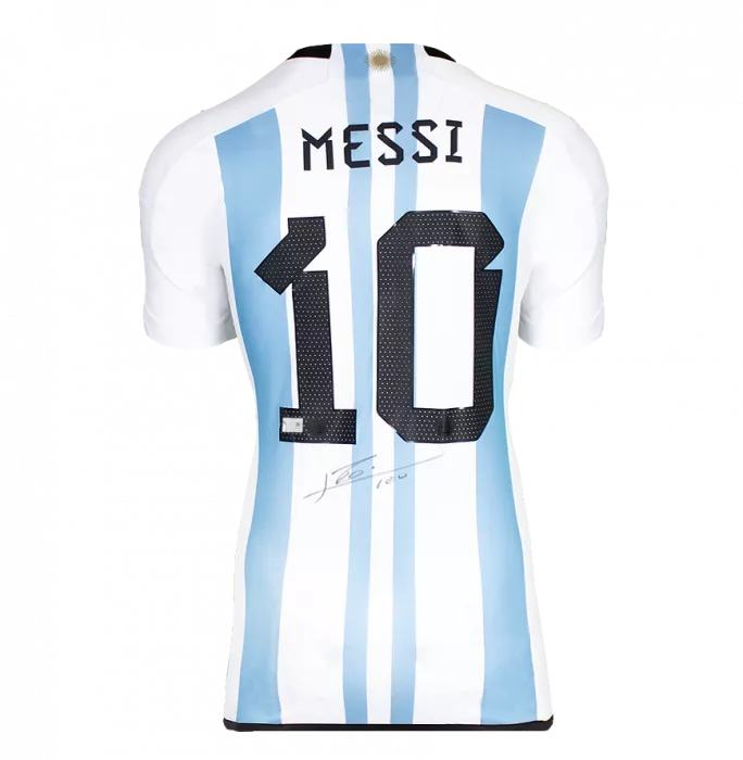 Lionel Messi Official The Best FIFA Football Awards™ Back Signed And Framed Argentina 2022 Home Shirt: 2022 Winner