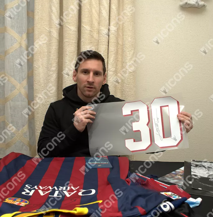 Lionel Messi Official UEFA Champions League Back Signed And Framed Paris Saint - Germain 2021-22 Home Shirt