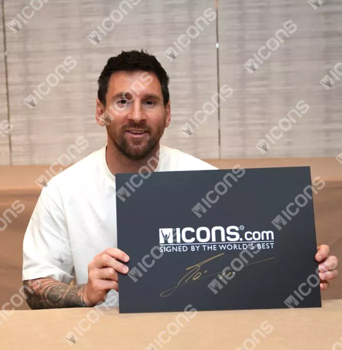 Lionel Messi Official UEFA Champions League Official Back Signed And Framed FC Barcelona 2010-11 Home Shirt