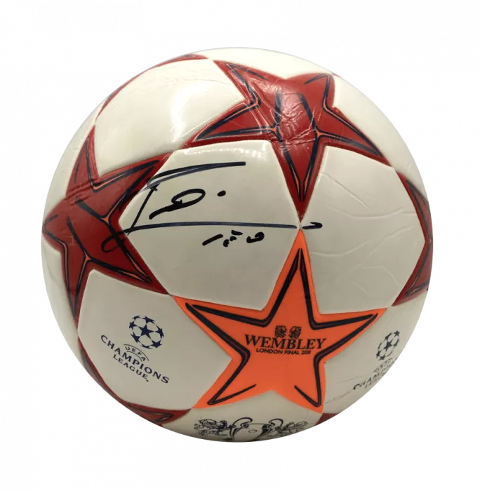 Lionel Messi Official UEFA Champions League Signed 2011 UEFA Champions League Final Football In Acrylic Case