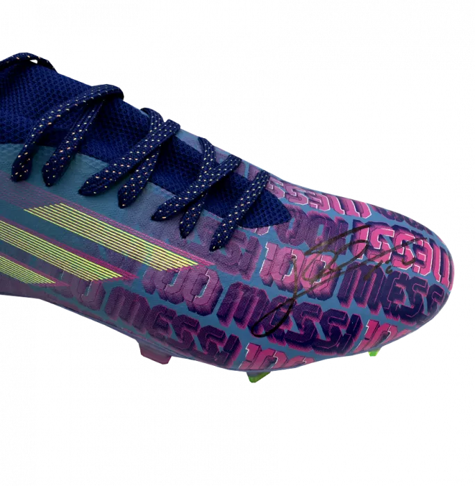 Lionel Messi Signed Adidas 'Messi 100' Boot In Bubble Frame: Option 1