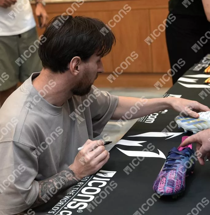 Lionel Messi Signed Adidas 'Messi 100' Boot In Bubble Frame: Option 1