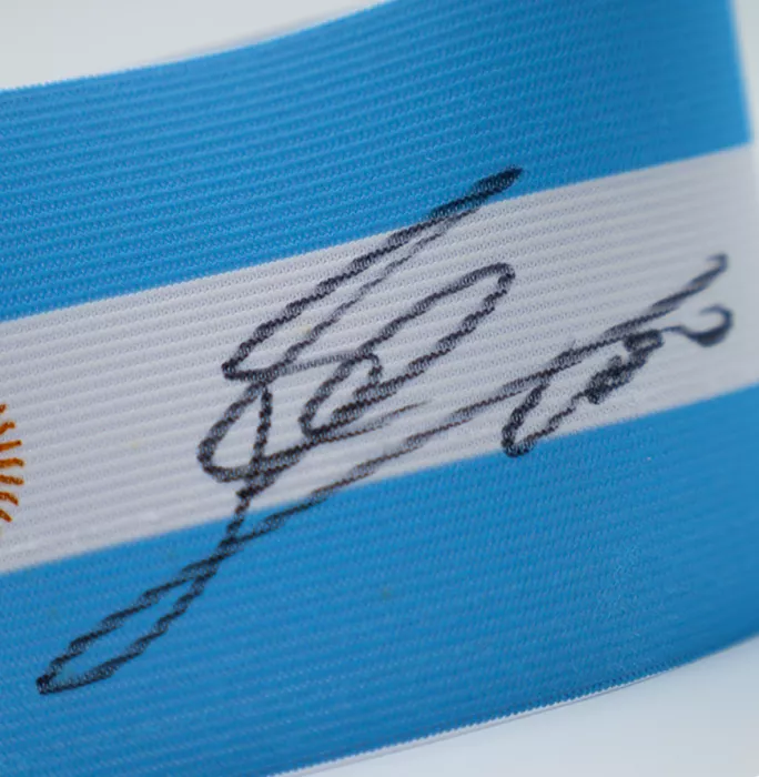 Lionel Messi Signed And Framed Argentina Captain's Armband
