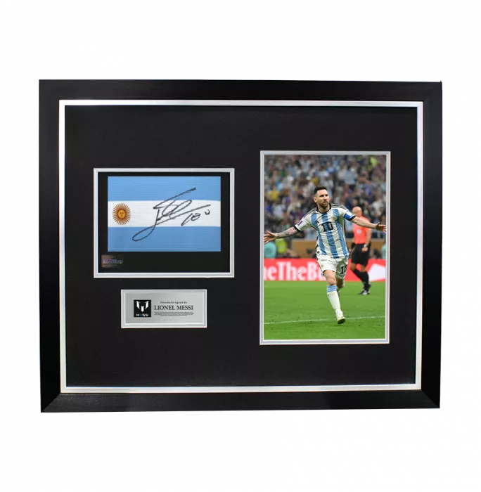 Lionel Messi Signed and Framed Argentina Captain's Armband