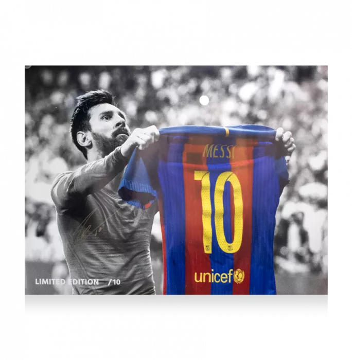 Lionel Messi Signed FC Barcelona El Clasico Poster - Limited Edition