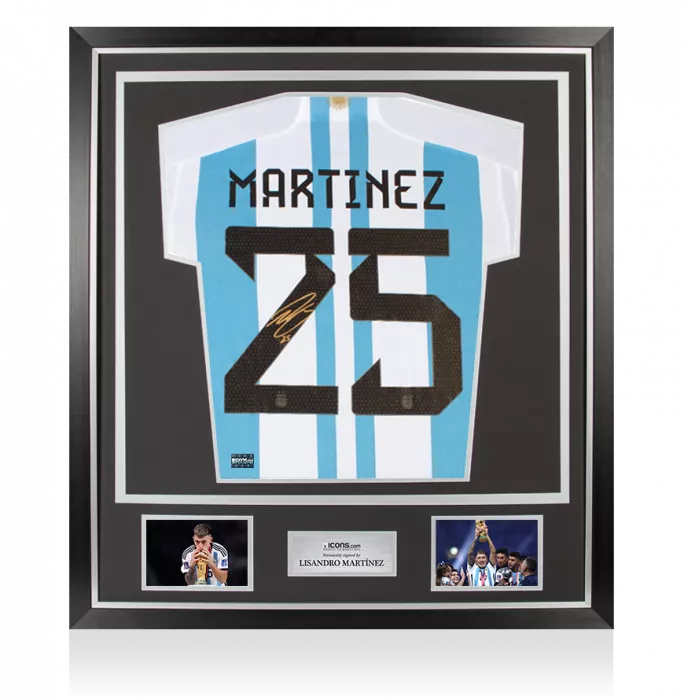 Lisandro Martinez Back Signed Argentina 2022 Home Shirt In Classic Frame