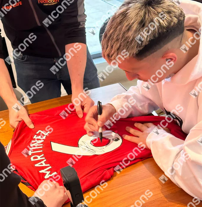 Lisandro Martinez Back Signed Manchester United 2022-23 Home Shirt In Hero Frame: Option 1