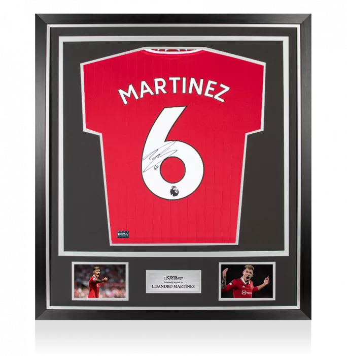 Lisandro Martinez Back Signed Manchester United 2022-23 Home Shirt In Classic Frame