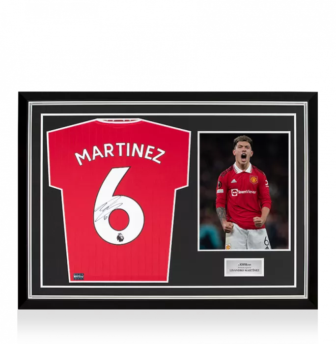 Lisandro Martinez Back Signed Manchester United 2022-23 Home Shirt In Hero Frame: Option 1